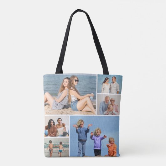 Creëer Uw eigen fotocollage 6 Tote Bag (Achterkant)