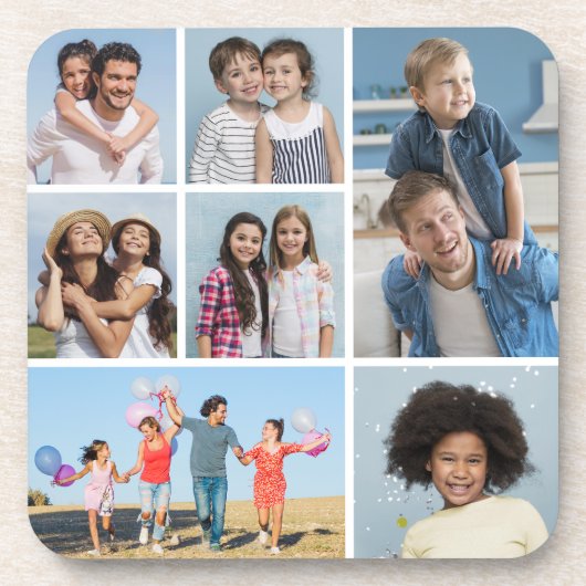 Creëer Uw eigen fotocollage 7 Bier Onderzetter (Voorkant)