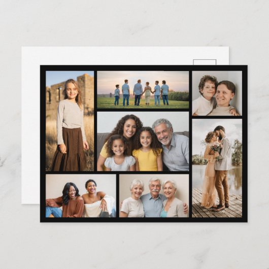 Creëer Uw eigen fotocollage 7 Briefkaart (Voorkant / Achterkant)
