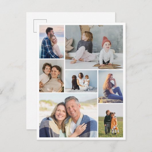 Creëer Uw eigen fotocollage 7 Briefkaart (Voorkant / Achterkant)