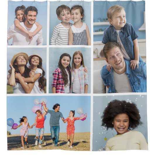 Creëer Uw eigen fotocollage 7 Douchegordijn (Voorkant)