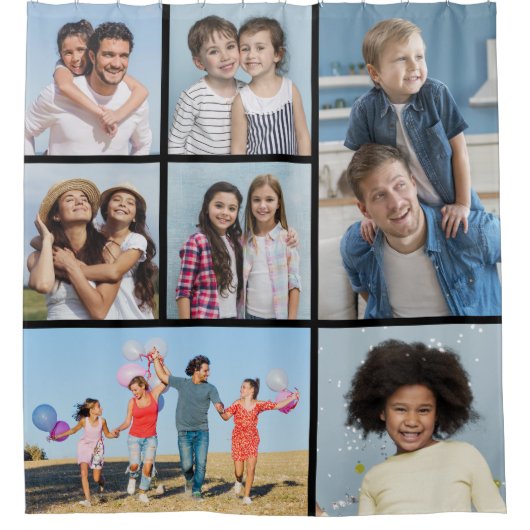 Creëer Uw eigen fotocollage 7 Douchegordijn (Voorkant)