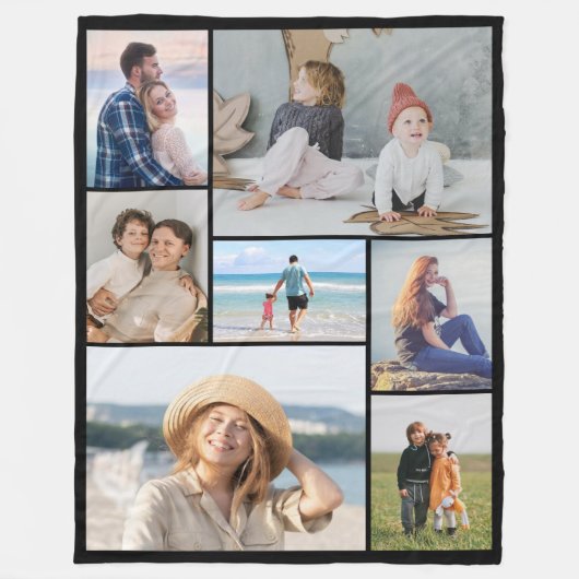 Creëer Uw eigen fotocollage 7 Fleece Deken (Voorkant)