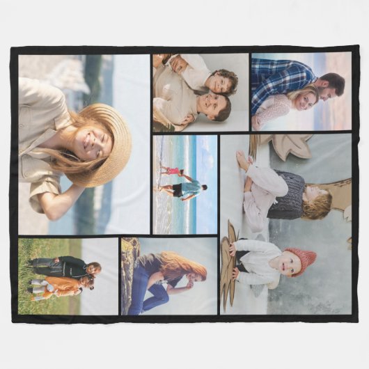 Creëer Uw eigen fotocollage 7 Fleece Deken (Voorkant (Horizontaal))