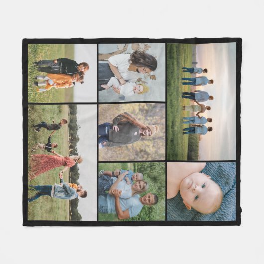 Creëer Uw eigen fotocollage 7 Fleece Deken (Voorkant (Horizontaal))