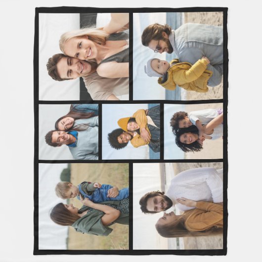 Creëer Uw eigen fotocollage 7 Fleece Deken (Voorkant)