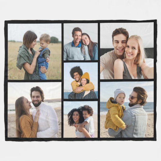 Creëer Uw eigen fotocollage 7 Fleece Deken (Voorkant (Horizontaal))
