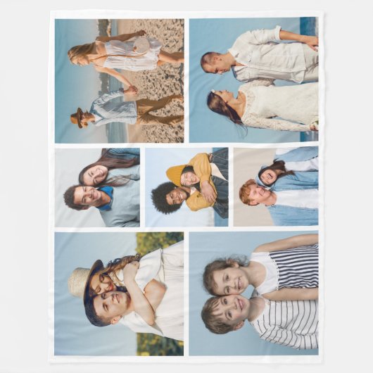 Creëer Uw eigen fotocollage 7 Fleece Deken (Voorkant)