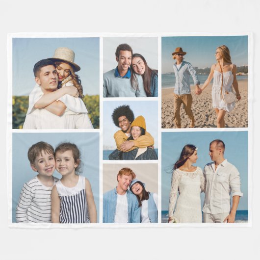 Creëer Uw eigen fotocollage 7 Fleece Deken (Voorkant (Horizontaal))