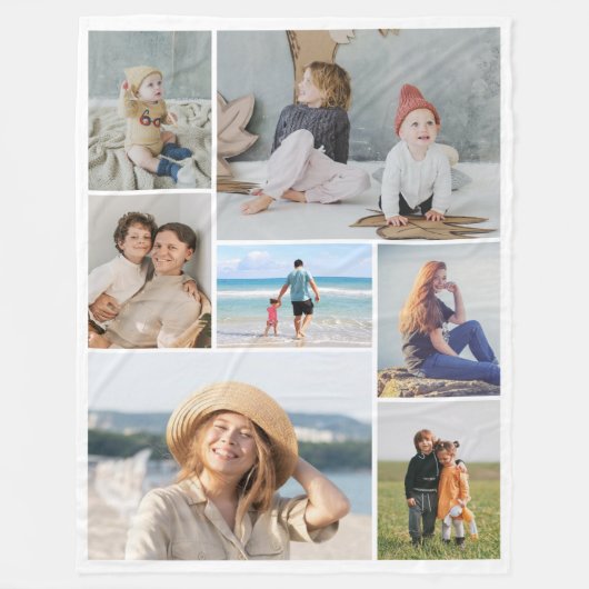 Creëer Uw eigen fotocollage 7 Fleece Deken (Voorkant)