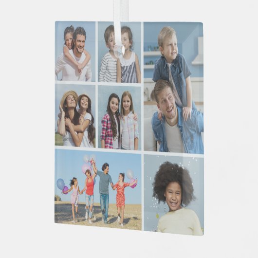 Creëer Uw eigen fotocollage 7 Glas Ornament (Voorkant links)