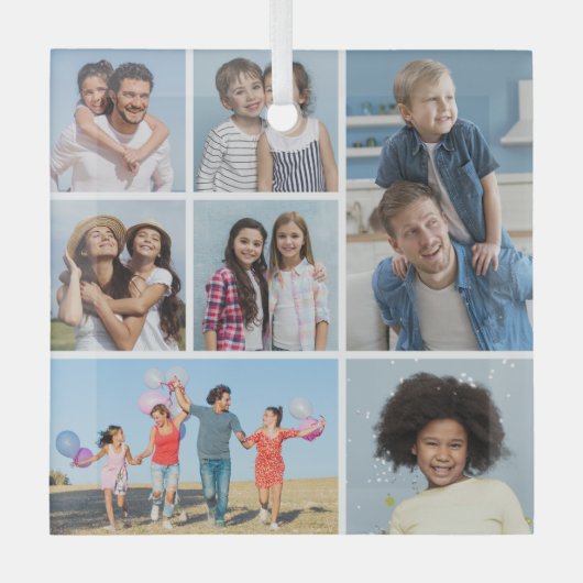 Creëer Uw eigen fotocollage 7 Glas Ornament (Voorkant)