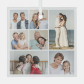 Creëer Uw eigen fotocollage 7 Glas Ornament (Voorkant)