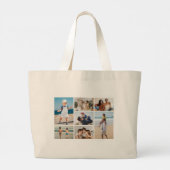 Creëer Uw eigen fotocollage 7 Grote Tote Bag (Achterkant)
