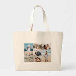 Creëer Uw eigen fotocollage 7 Grote Tote Bag