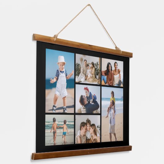 Creëer Uw eigen fotocollage 7 Hangend Wandkleed (Gebogen)