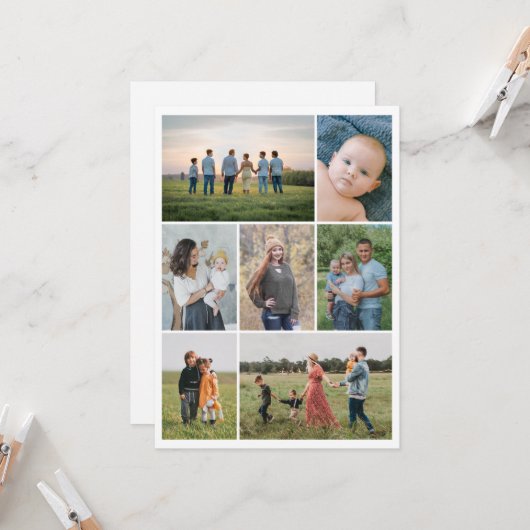 Creëer Uw eigen fotocollage 7 Kaart (Voorkant / Achterkant in situ)