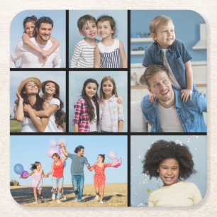 Creëer Uw eigen fotocollage 7 Kartonnen Onderzetters