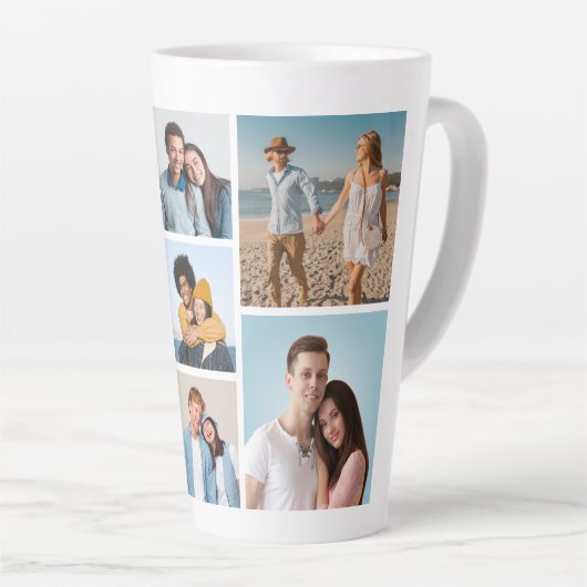 Creëer Uw eigen fotocollage 7 Latte Mok (Rechterhoek)