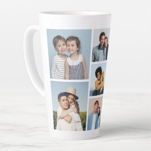 Creëer Uw eigen fotocollage 7 Latte Mok (Linkerhoek)