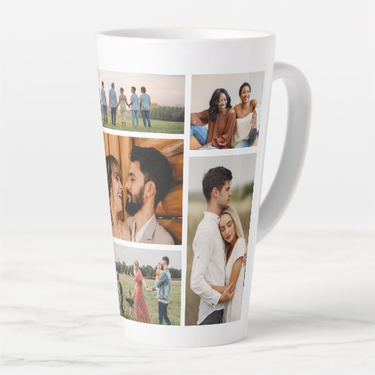 Creëer Uw eigen fotocollage 7 Latte Mok (Rechterhoek)