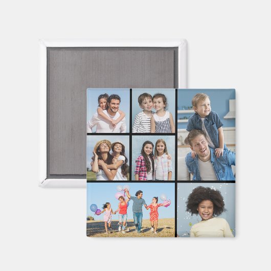 Creëer Uw eigen fotocollage 7 Magneet (Voorkant / Achterkant)