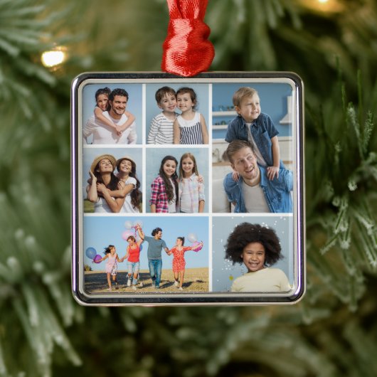 Creëer Uw eigen fotocollage 7 Metalen Ornament (Boom)