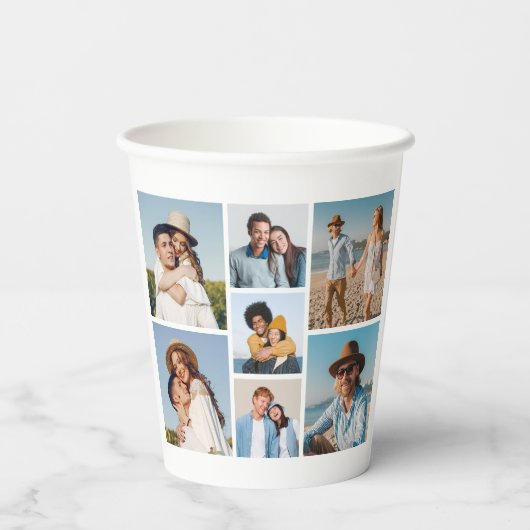Creëer Uw eigen fotocollage 7 Papieren Bekers (Achterkant)