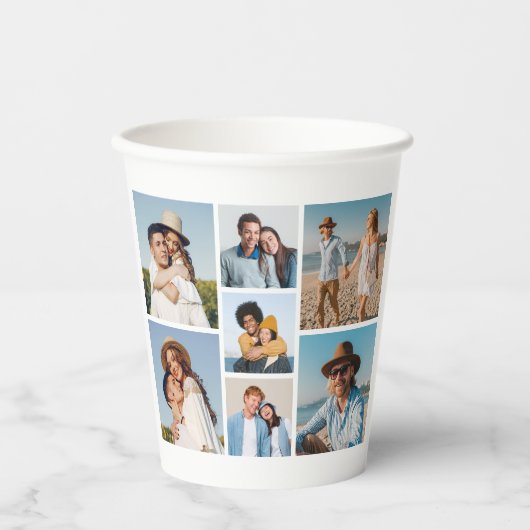 Creëer Uw eigen fotocollage 7 Papieren Bekers (Voorkant)