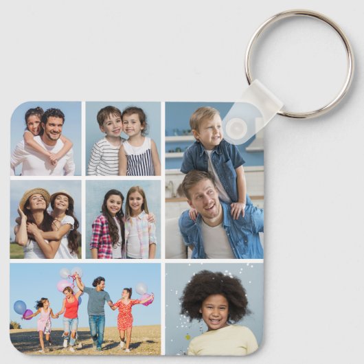 Creëer Uw eigen fotocollage 7 Sleutelhanger (Achterkant)