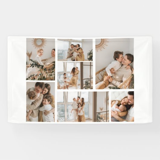 Creëer Uw eigen fotocollage 7 Spandoek (Horizontaal)
