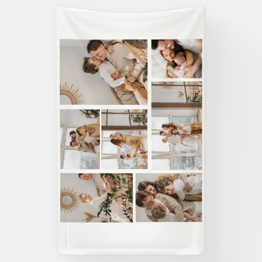 Creëer Uw eigen fotocollage 7 Spandoek (Verticaal)
