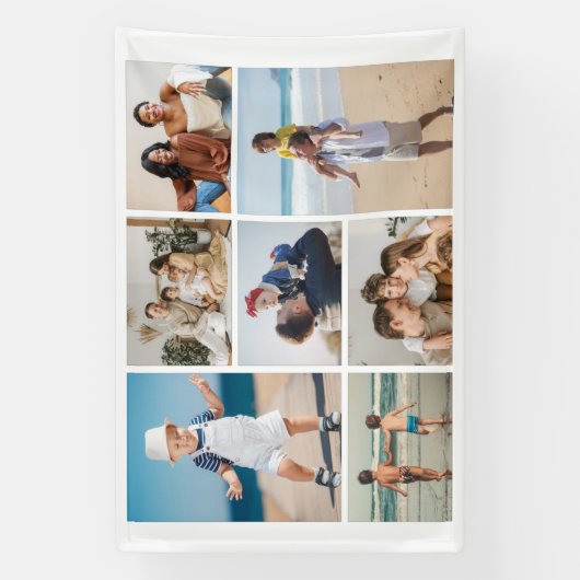 Creëer Uw eigen fotocollage 7 Spandoek (Verticaal)