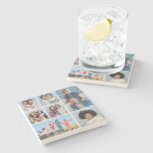 Creëer Uw eigen fotocollage 7 Stenen Onderzetter (Zijkant)