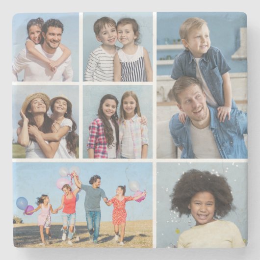 Creëer Uw eigen fotocollage 7 Stenen Onderzetter (Voorkant)