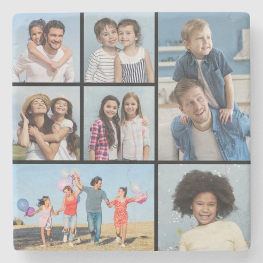 Creëer Uw eigen fotocollage 7 Stenen Onderzetter (Voorkant)