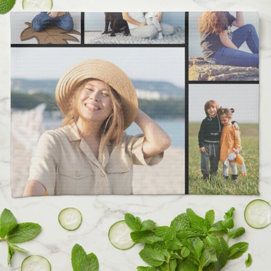 Creëer Uw eigen fotocollage 7 Theedoek (Gevouwen)