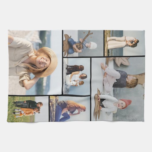 Creëer Uw eigen fotocollage 7 Theedoek (Horizontaal)