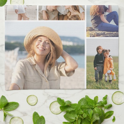 Creëer Uw eigen fotocollage 7 Theedoek (Gevouwen)