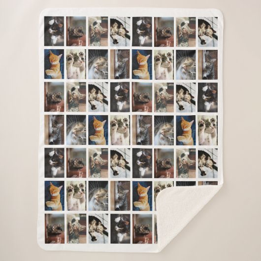 Creëer Uw eigen fotocollage 8 Afbeeldingen op wit Sherpa Deken (Voorkant)