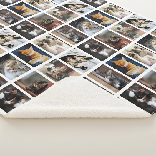 Creëer Uw eigen fotocollage 8 Afbeeldingen op wit Sherpa Deken (3/4)