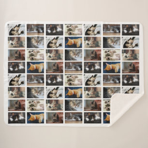 Creëer Uw eigen fotocollage 8 Afbeeldingen op wit Sherpa Deken