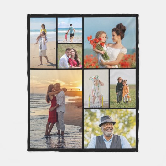 Creëer Uw eigen fotocollage 8 Fleece Deken (Voorkant)