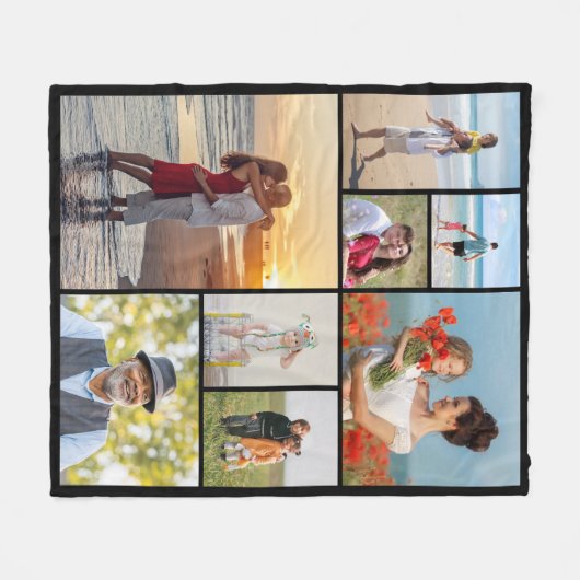 Creëer Uw eigen fotocollage 8 Fleece Deken (Voorkant (Horizontaal))