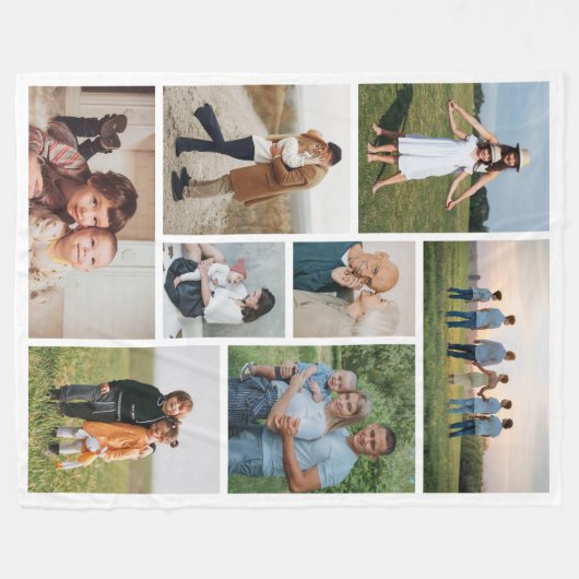 Creëer Uw eigen fotocollage 8 Fleece Deken (Voorkant (Horizontaal))