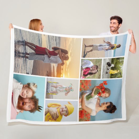 Creëer Uw eigen fotocollage 8 Fleece Deken (In situ)