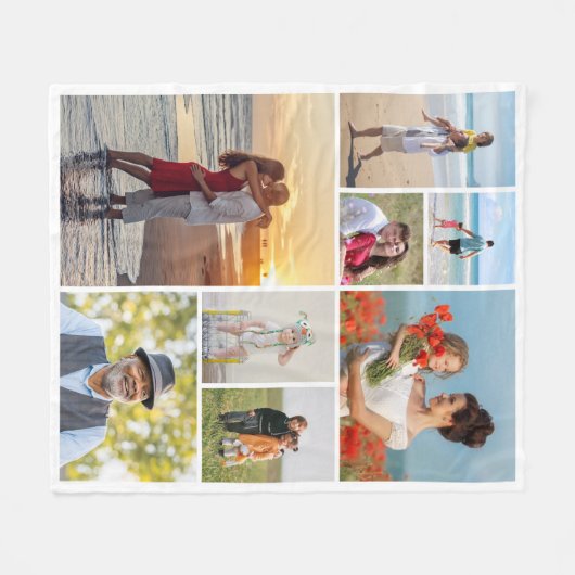 Creëer Uw eigen fotocollage 8 Fleece Deken (Voorkant (Horizontaal))