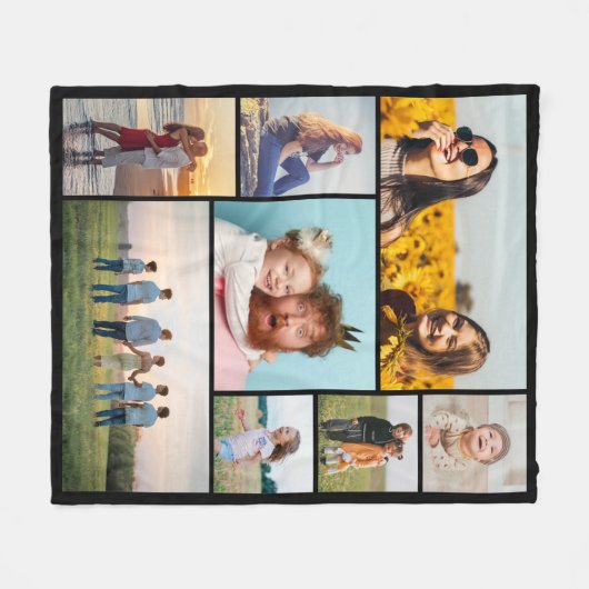 Creëer Uw eigen fotocollage 8 Fleece Deken (Voorkant (Horizontaal))