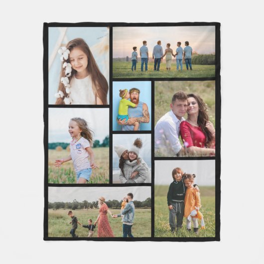 Creëer Uw eigen fotocollage 8 Fleece Deken (Voorkant)