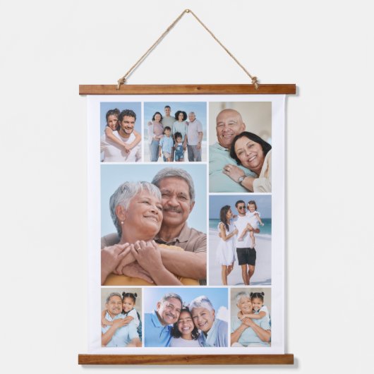Creëer Uw eigen fotocollage 8 Hangend Wandkleed (Voorkant)